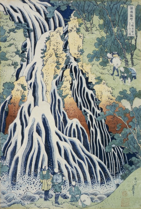 Falls of Kirifuri at Mt. Kurokami, Shimotsuke Province (image 2 of 2), c1832. Creator: Hokusai.