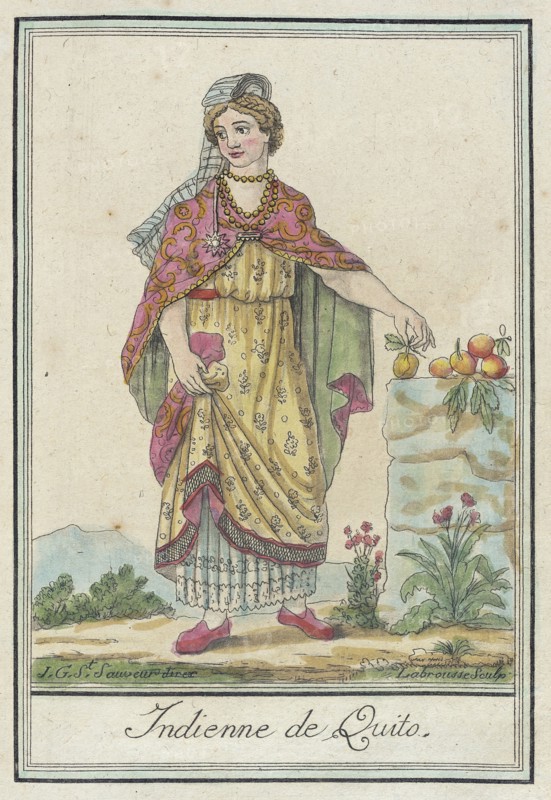 Costumes de Différents Pays, 'Indienne de Quito', c1797. Creators: Jacques Grasset de Saint-Sauveur, LF Labrousse.