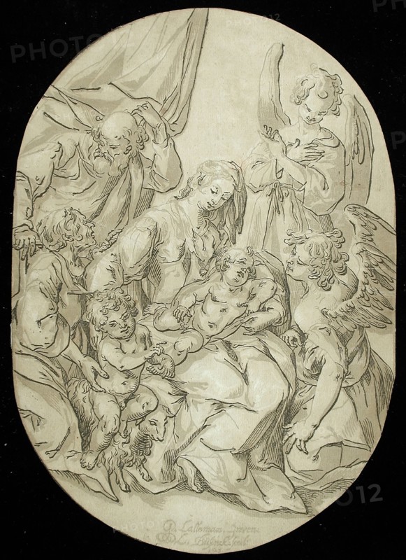 Holy Family with Infant Saint John, 1625. Creator: Ludolph Busing.