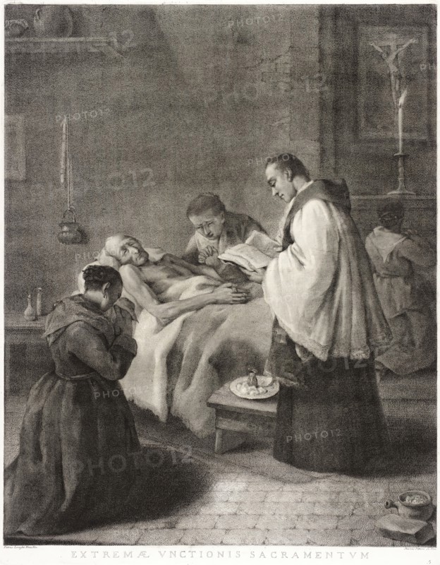 Extreme Unction, c1755. Creators: Marco Alvise Pitteri, Pietro Longhi.
