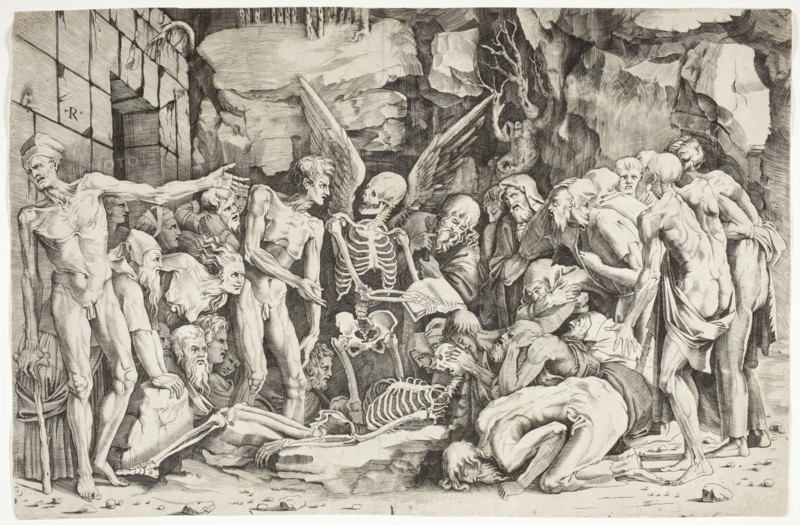 The Skeletons, between 1518 and 1525. Creators: Marco Dente, Baccio Bandinelli.
