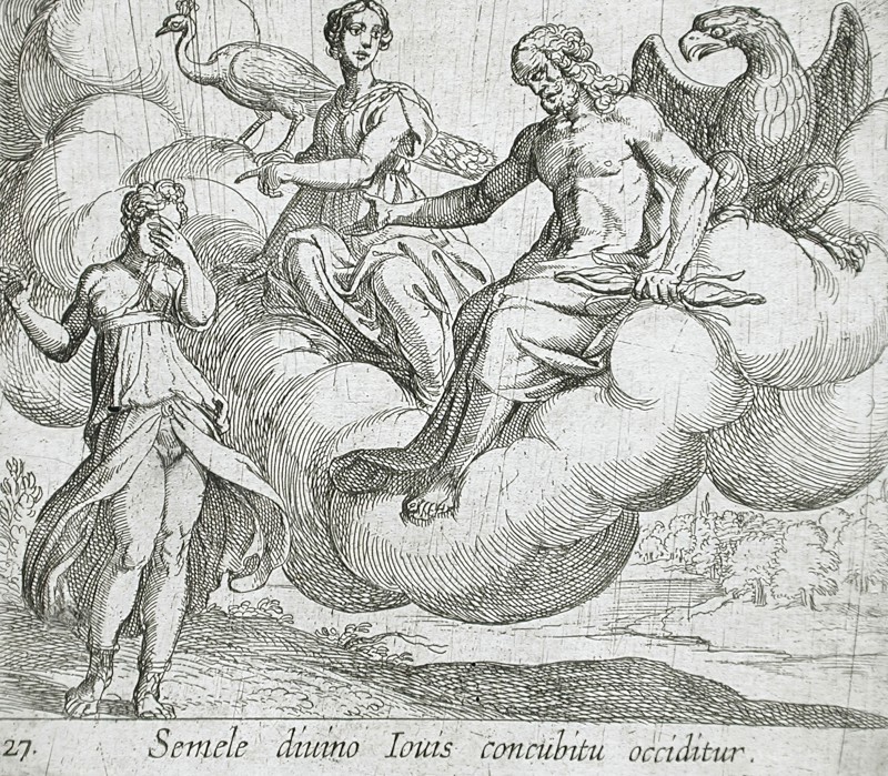 Semele's Wish, published 1606. Creators: Antonio Tempesta, Wilhelm Janson.