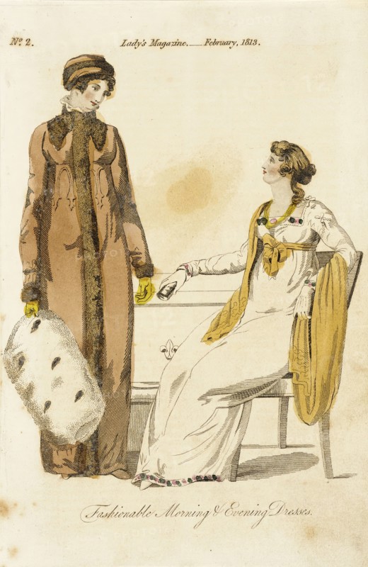 Fashion Plate (Fashionable Morning and Evening Dresses), 1813. Creator: Unknown.