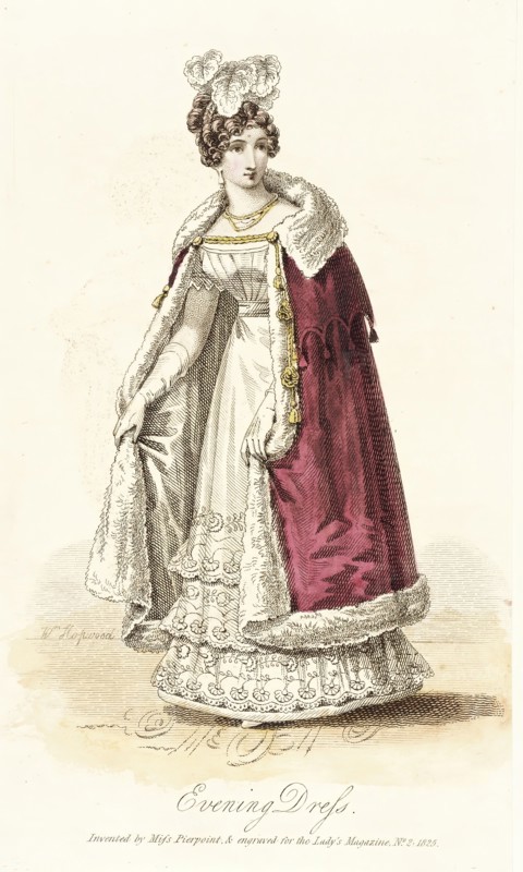 Fashion Plate (Evening Dress), 1825. Creator: Unknown.