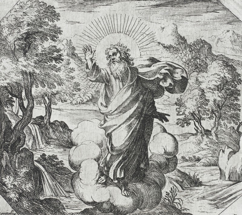 God Creating Plants and Trees, c1600. Creator: Antonio Tempesta.