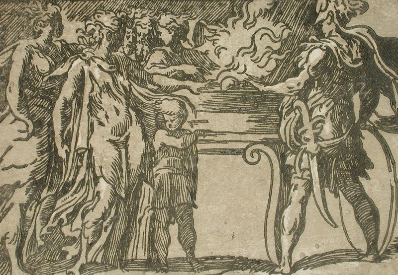 The Sacrifice, c1530s/1540s. Creators: Antonio da Trento, Parmigianino, Niccolo Vicentino, Andrea Andreani.