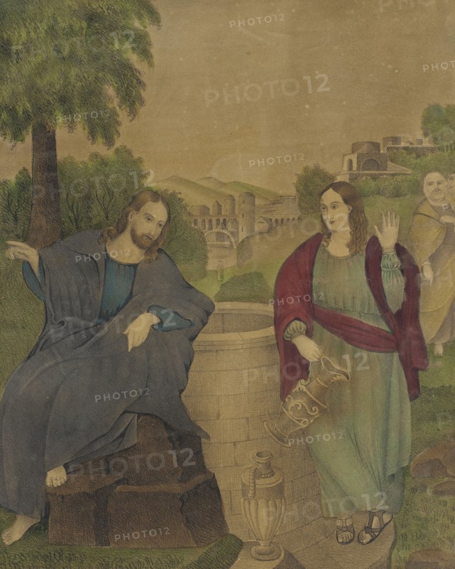 Christ at the Well, 19th century. Creator: D.W. Kellogg & Co.