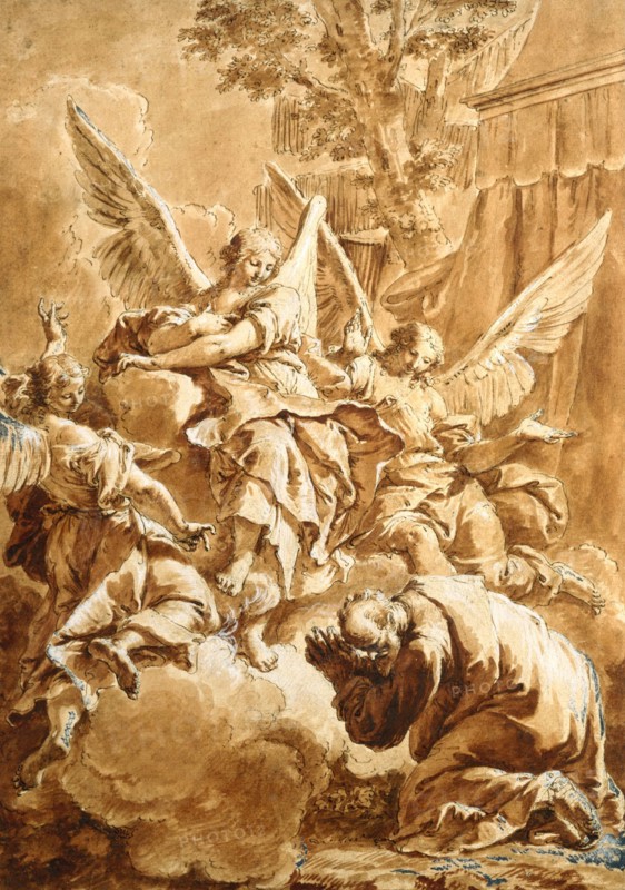 Abraham and the Three Angels, c1750. Creator: Francesco Fontebasso.