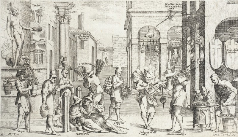Trades Practiced in Bologna, c1640. Creators: Francesco Curti, Agostino Parisini.
