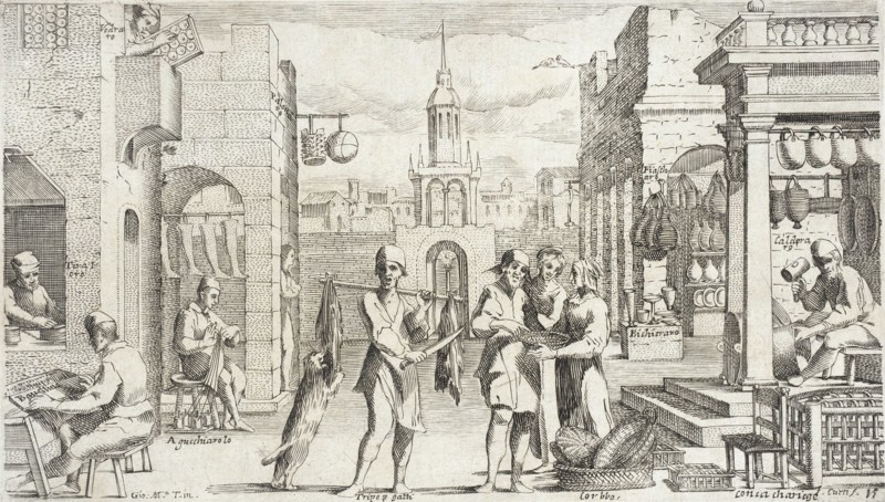 Trades Practiced in Bologna, c1640. Creators: Francesco Curti, Agostino Parisini.