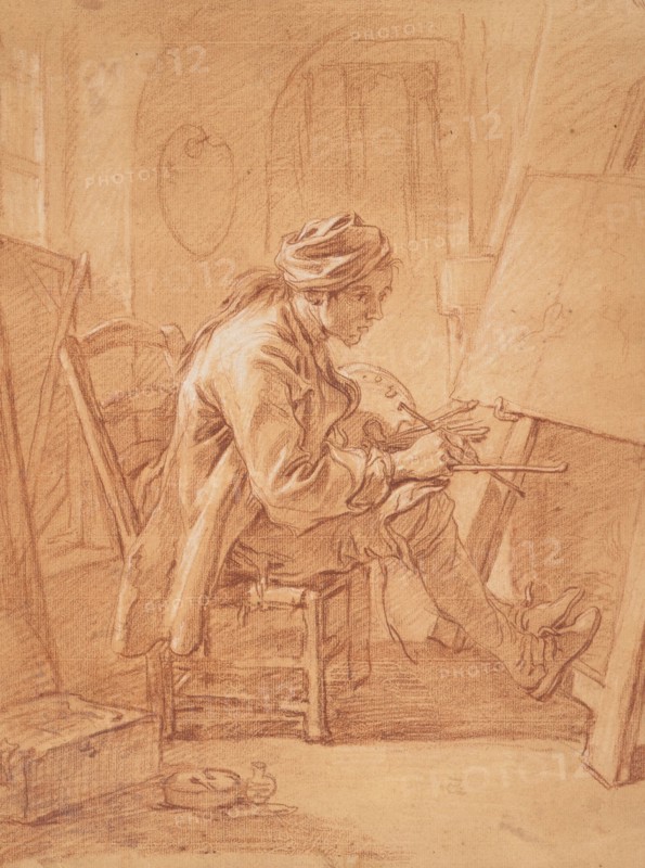 The Artist in His Studio (image 2 of 2), c1733. Creator: Francois Boucher.