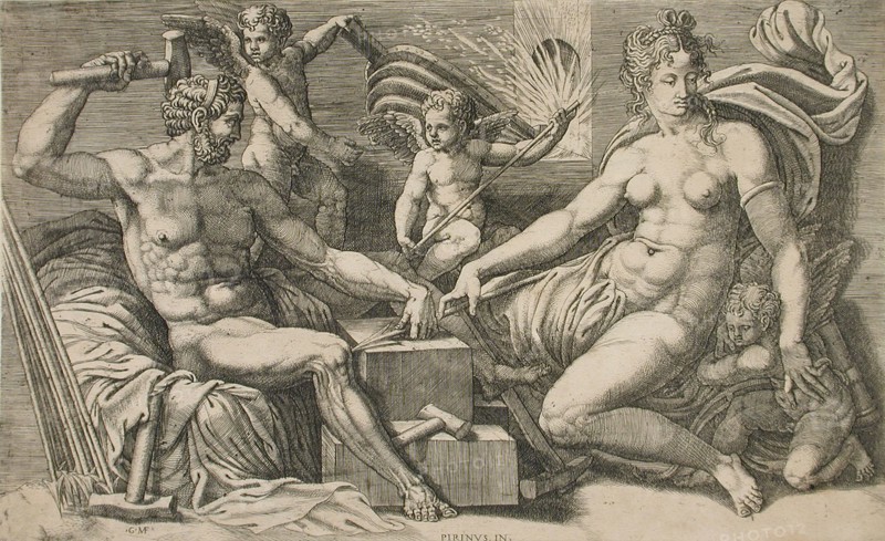 Venus and Vulcan at the Forge, mid-1550s. Creator: Giorgio Ghisi.
