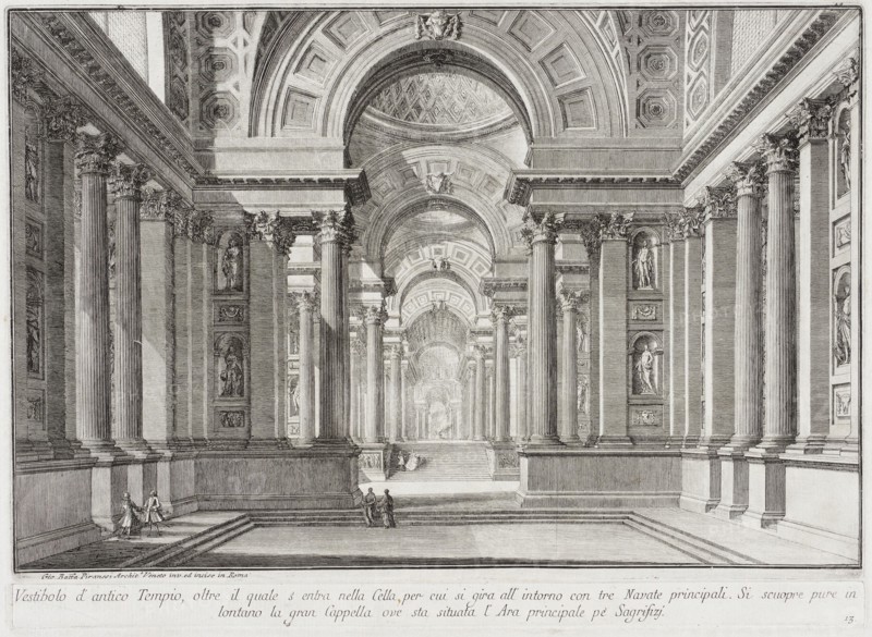 Imaginary ancient temple designed in the style of those built in honor of the Goddess... c1743. Creator: Giovanni Battista Piranesi.