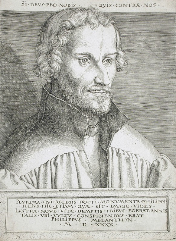 Portrait of Philip Melancthon, 1540. Creator: Heinrich Aldegrever.