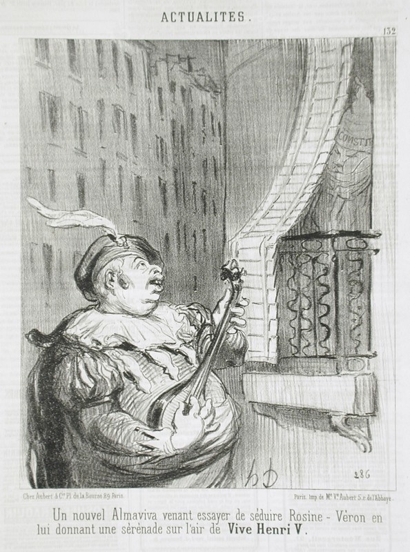 Un nouvel Almaviva.., 1851. Creator: Honore Daumier.