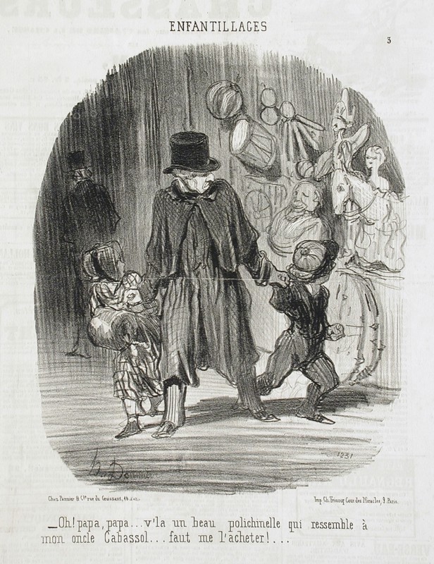 Oh! Papa, Papa...v'là un beau polichenelle.., 1851. Creator: Honore Daumier.