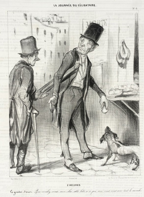 2 heures - Le gouter d'Azor, 1839. Creator: Honore Daumier.