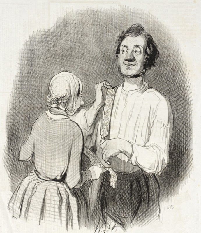 Un jour de fête et de bretelles, 1844. Creator: Honore Daumier.