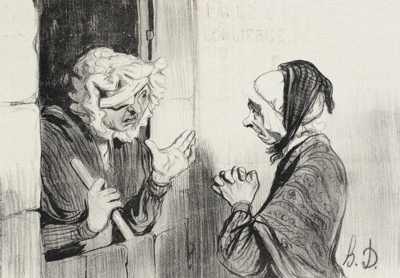 Mon Dieu! m'ame Bombec, qué que vous avez donc attrappé?, 1842. Creator: Honore Daumier.
