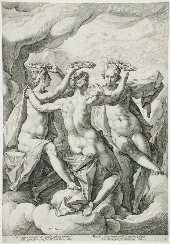 The Three Graces, 1588. Creator: Jacob Matham.