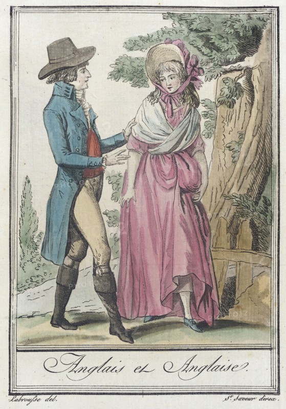 Costumes de Différents Pays, 'Anglais et Anglaise', c1797. Creator: Jacques Grasset de Saint-Sauveur.