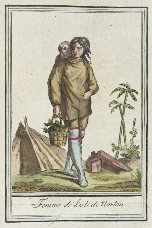 Costumes de Différents Pays, 'Femme de l'Isle de Norton', c1797. Creator: Jacques Grasset de Saint-Sauveur.