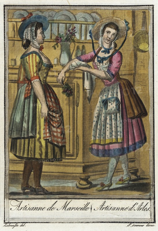 Costumes de Différent Pays, 'Artisanne de Marseille/ Artisanne d'Arles', c1797. Creator: Jacques Grasset de Saint-Sauveur.