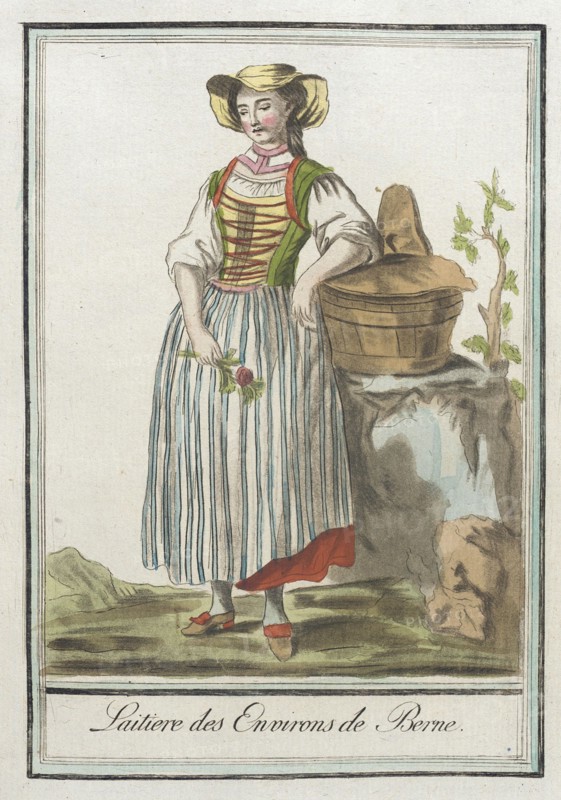 Costumes de Différents Pays, 'Laitiere des Environs de Berne', c1797. Creator: Jacques Grasset de Saint-Sauveur.