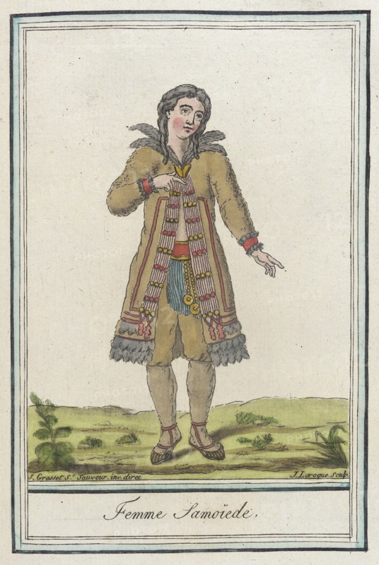 Costumes de Différents Pays, 'Femme Samoïede', c1797. Creator: Jacques Grasset de Saint-Sauveur.