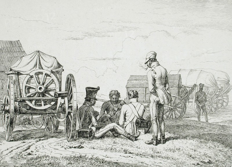 Soldiers Playing Cards, 1814. Creator: Johann Adam Klein.