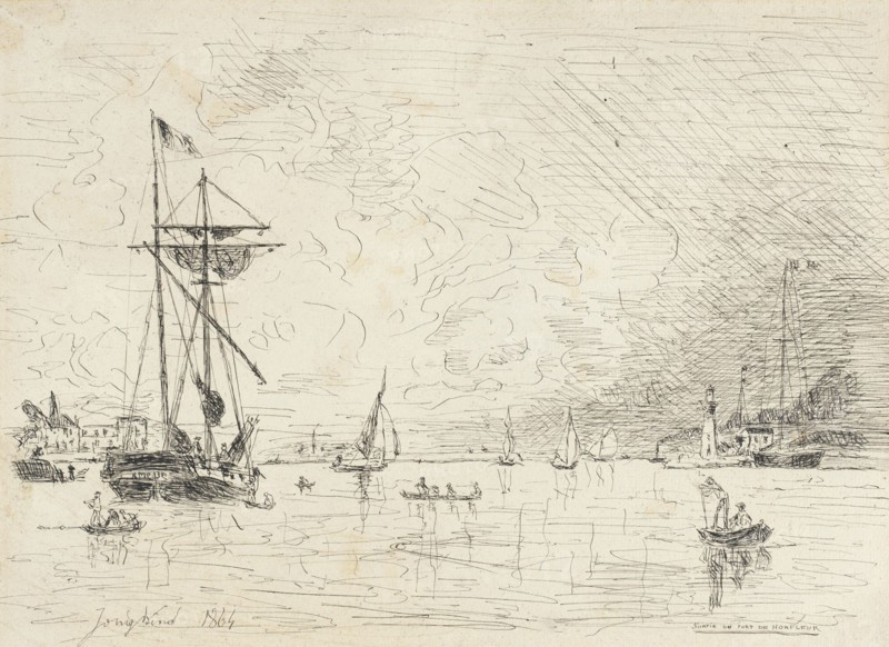 Departure from the Port of Honfleur, 1864. Creator: Johan Barthold Jongkind.
