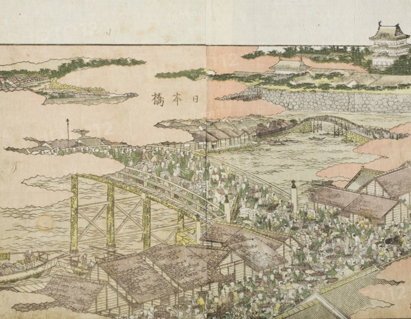 Nihonbashi, c1802. Creator: Hokusai.