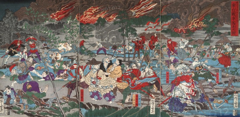 The Battle of Ueno, 1874. Creator: Kawanabe Kyosai.