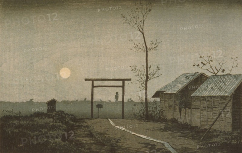The Taro Inari Shrine in the Asakusa Ricefields, 1877. Creator: Kobayashi Kiyochika.
