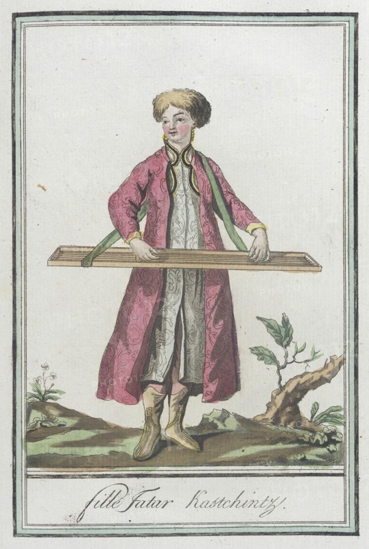Costumes de Différents Pays, 'Fille Jatar Kastchintz', c1797. Creator: Jacques Grasset de Saint-Sauveur.