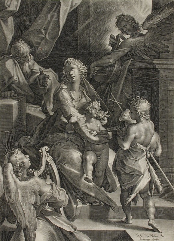 The Holy Family with Saint John the Baptist and Angels, 1605. Creator: Lucas Kilian.