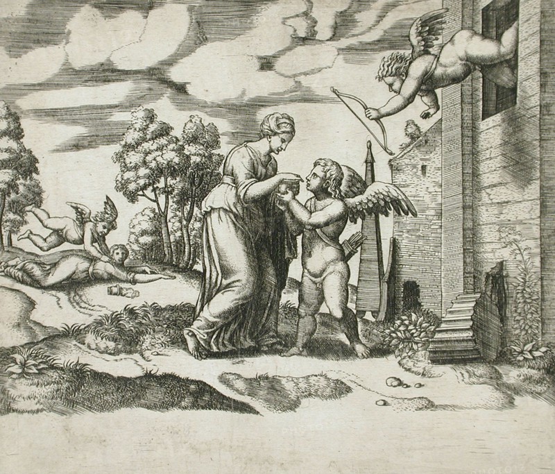 Psyche Opens the Fateful Box, between 1520 and 1535. Creators: Master of the Die, Michiel Coxie.