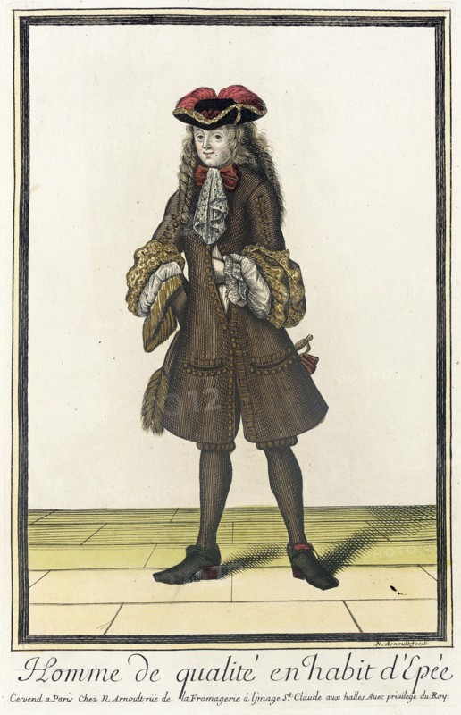 Recueil des modes de la cour de France, 'Homme de Qualité en Habit..., between c1678 and c1681. Creator: Nicolas Arnoult.