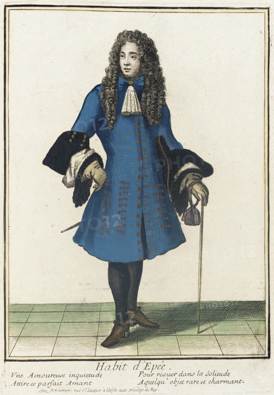 Recueil des modes de la cour de France, 'Habit d'Epée', between c1680 and c1690. Creator: Nicolas Bonnart.