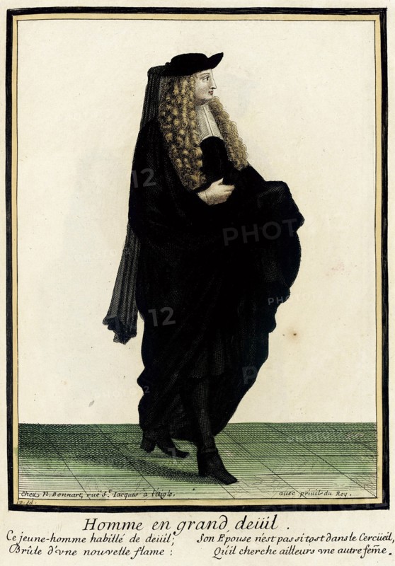Recueil des modes de la cour de France, 'Homme en Grand Deüil', between 1670 and 1683. Creators: Nicolas Bonnart, Jean-Baptiste Bonnart.