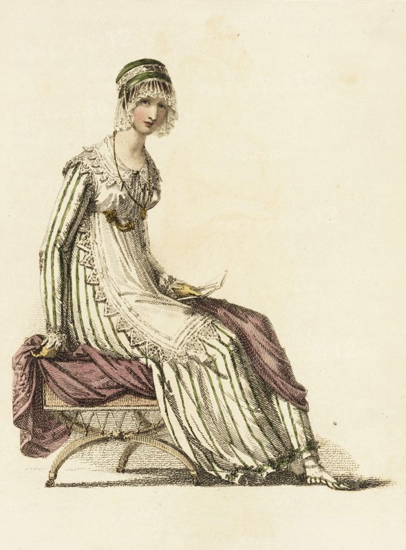 Fashion Plate (Half Dress), 1814. Creator: Rudolph Ackermann.
