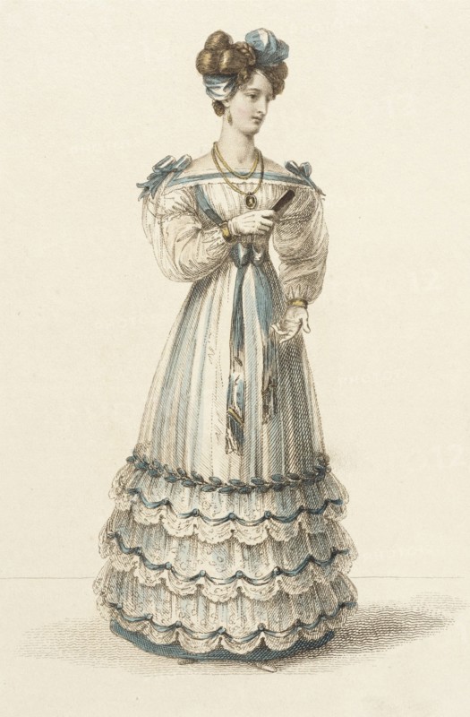 Fashion Plate (Evening Dress), 1826. Creator: Rudolph Ackermann.