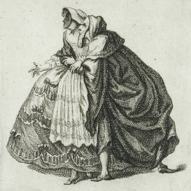 Couple in Masquerade, 18th century. Creator: Unknown.