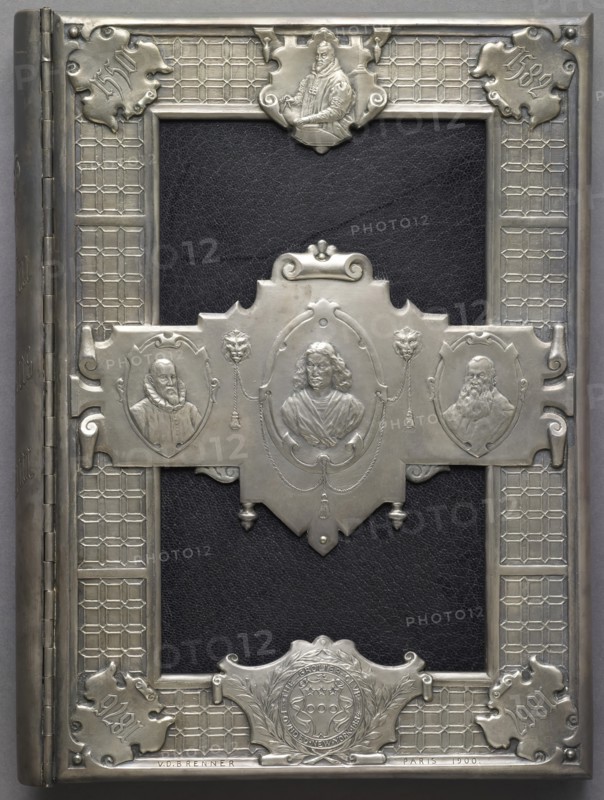 Cover of "Christopher Plantin and the Plantin-Moretus Museum at Antwerp", 1888. Creator: Émile Carayon.