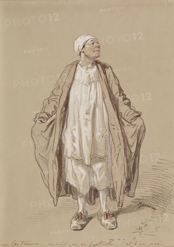 Man in Night Dress, 1804-1866. Creator: Paul Gavarni.