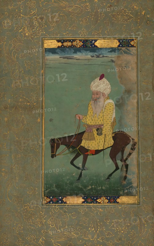 Single Leaf of Mullah Du Piyaza Riding a Horse, mid 12th century AH/AD 18th century. Creator: Unknown.