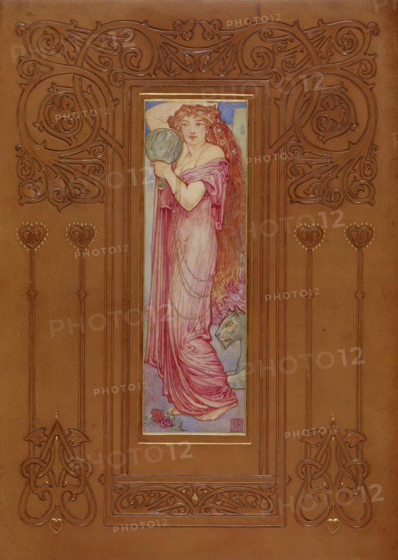 Cover of "Recuyell of the Historyes of Troye", volume 2, 1892.  Creator: Cedric Chivers.
