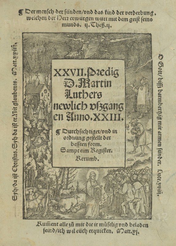 Title page to a sermon by Martin Luther, 1523.  Creators: Unknown, Hans Weiditz.