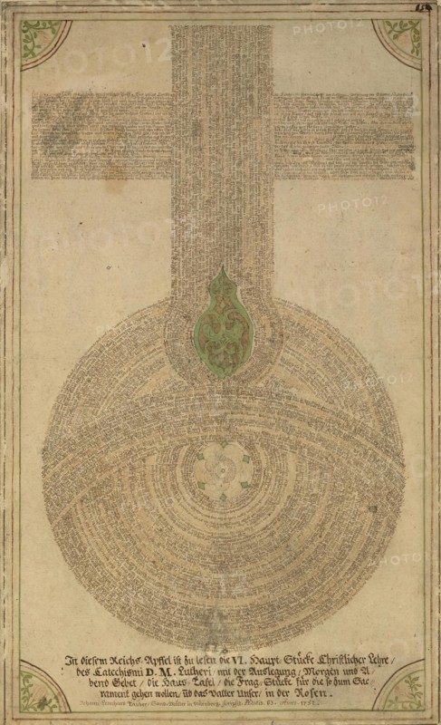 Single Leaf with Lutheran Devotional Design, 1752. Creator: Johann Leonhard Tauber.