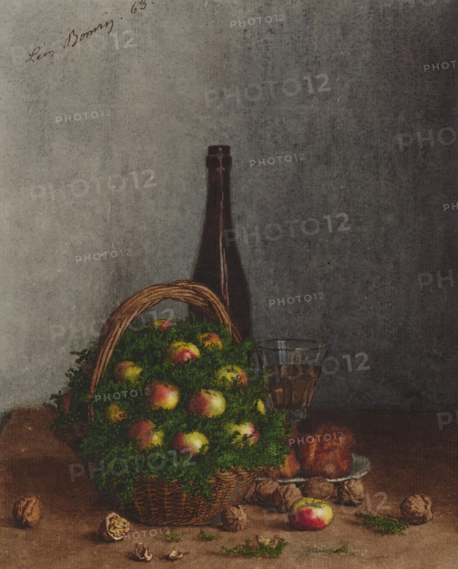 Still Life with Basket of Apples, 1863. Creator: Leon Bonvin.